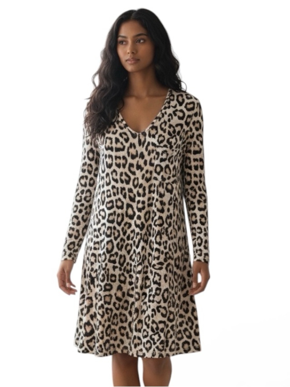 SOMA Chico's Cool Nights Leopard Sleep Shirt Size XS - Picture 1 of 8